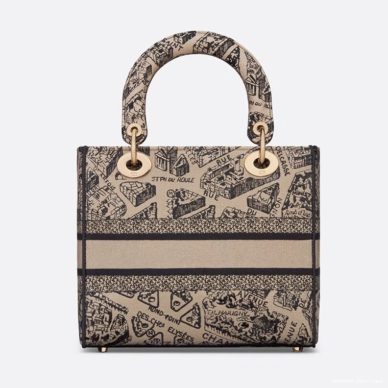 Cheap Lady Canvas Plan Paris Motif D-lite Medium Beige Bag de 0709 Luxury